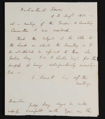 Edward Everett to C.P. Curtis RE title to Land, page 1